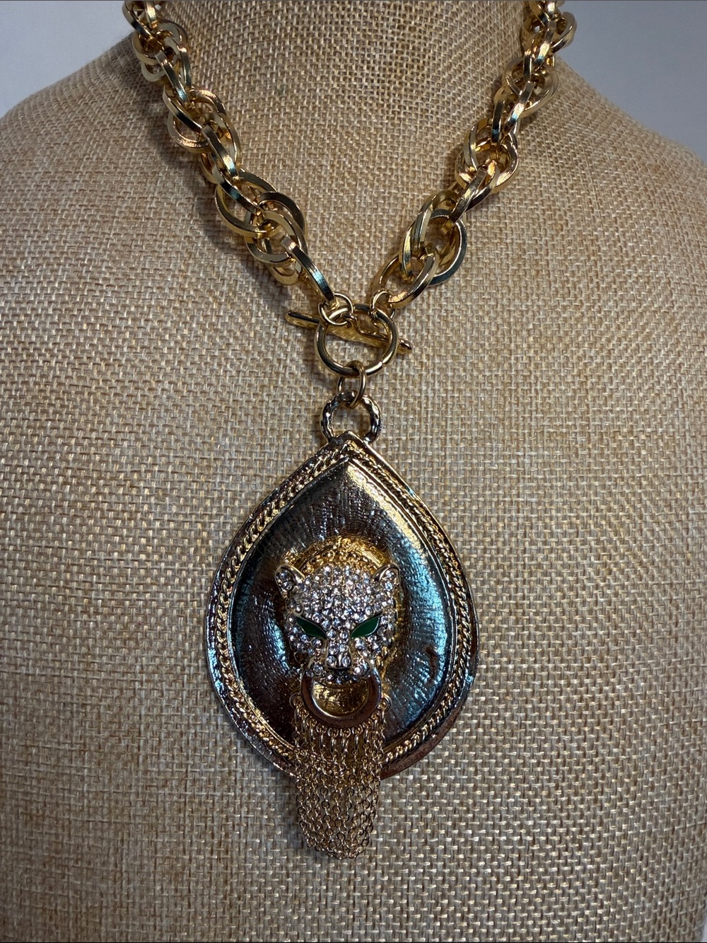 Graciano Vintage 1980’s Mob Wife Runway Door Knocker Panther Pendant